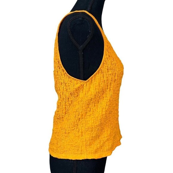 A New Day Orange Yellow Textured Puckered Tank Top Size L - Picture 3 of 7